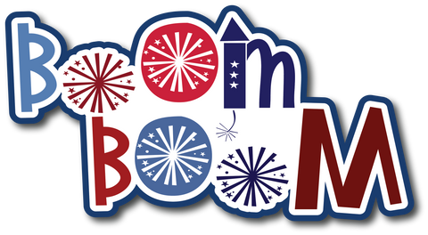 Boom Boom - Scrapbook Page Title Sticker