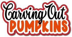 Carving Pumpkins - Scrapbook Page Title Die Cut