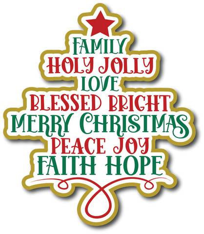 Christmas Tree - Scrapbook Page Title Die Cut