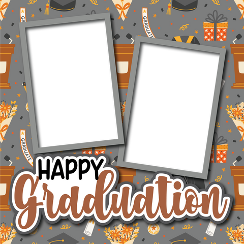 Happy Graduation - Printed Premade Scrapbook Page 12x12 Layout