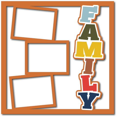 Family - 3 Frames - Layered Overlay - Digital Cut File - SVG - INSTANT DOWNLOAD