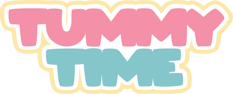Tummy Time - Scrapbook Page Title Die Cut