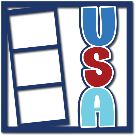USA - 3 Frames - Layered Overlay - Digital Cut File - SVG - INSTANT DOWNLOAD