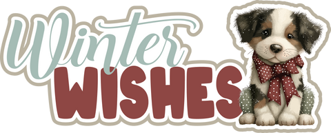 Winter Wishes - Scrapbook Page Title Sticker