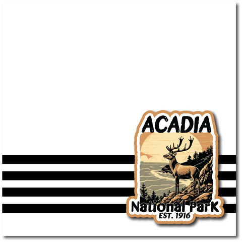 Acadia National Park - Printed Premade Scrapbook Page 12x12 Layout