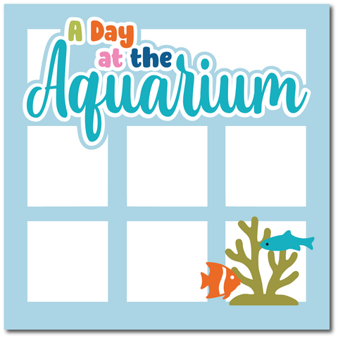 A Day at the Aquarium - Printed Premade Scrapbook Page 12x12 Layout