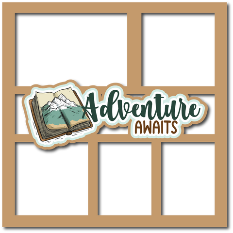 Adventure Awaits - 5 Frames - Scrapbook Page Layered Overlay Kit