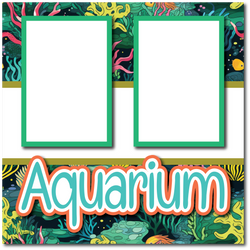 Aquarium - Printed Premade Scrapbook Page 12x12 Layout