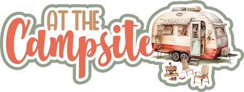 At the Campsite - Scrapbook Page Title Sticker