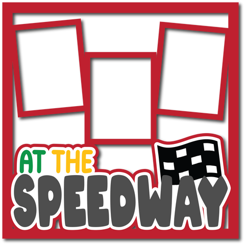 At the Speedway - 3 Frames - Layered Overlay - Digital Cut File - SVG - INSTANT DOWNLOAD