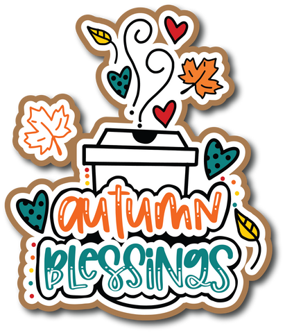Autumn Blessings - Scrapbook Page Title Die Cut