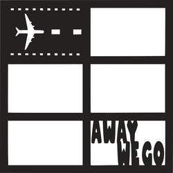 Away We Go - 6 Frames - Scrapbook Page Overlay Die Cut - Choose a Color
