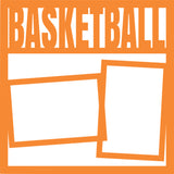 Basketball - 2 Frames - Scrapbook Page Overlay Die Cut - Choose a Color