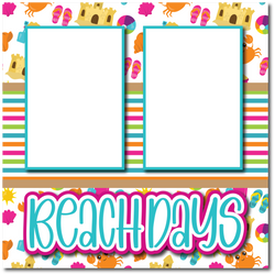 Beach Days  - Printed Premade Scrapbook Page 12x12 Layout