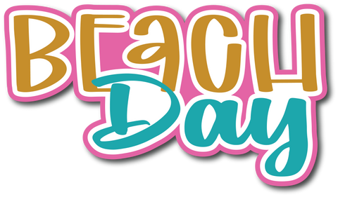 Beach Day - Scrapbook Page Title Die Cut