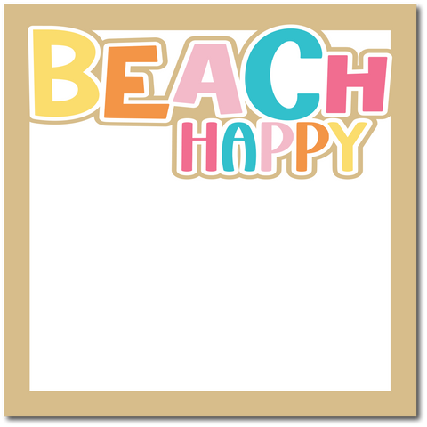 Beach Happy - Printed Premade Scrapbook Page 12x12 Layout