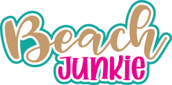 Beach Junkie - Scrapbook Page Title Die Cut