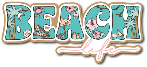 Beach Life - Scrapbook Page Title Sticker