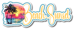 Beach Sunset - Scrapbook Page Title Sticker