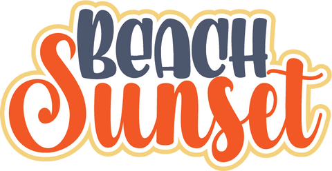 Beach Sunset - Scrapbook Page Title Die Cut