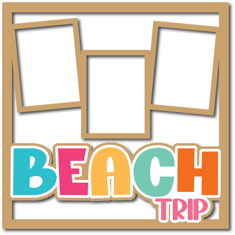 Beach Trip - 3 Frames - Layered Overlay - Digital Cut File - SVG - INSTANT DOWNLOAD