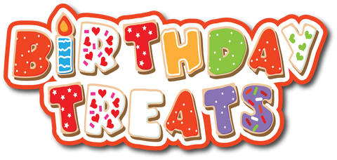 Birthday Treats - Scrapbook Page Title Die Cut