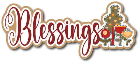 Blessings - Scrapbook Page Title Die Cut