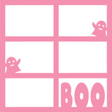 Boo - 6 Frames - Scrapbook Page Overlay Die Cut - Choose a Color