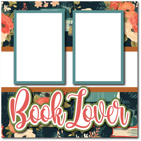 Book Lover - Printed Premade Scrapbook Page 12x12 Layout