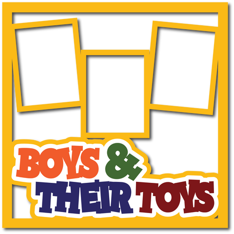 Boys & Their Toys - 3 Frames - Layered Overlay - Digital Cut File - SVG - INSTANT DOWNLOAD