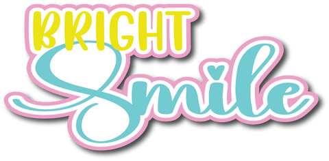 Bright Smile - Scrapbook Page Title Die Cut