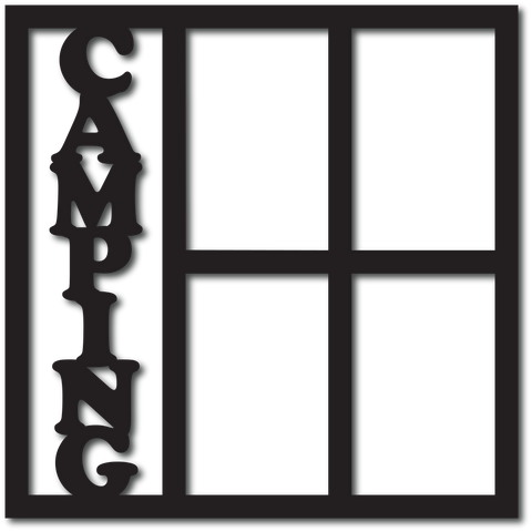 Camping - 4 Vertical Frames - Scrapbook Overlay - Digital Cut File - SVG - INSTANT DOWNLOAD