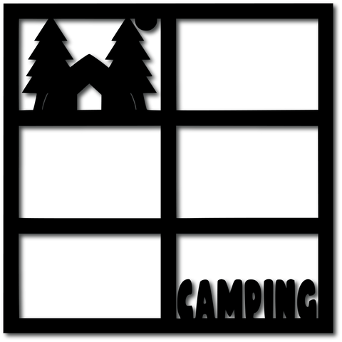 Camping - 6 Frames - Scrapbook Overlay - Digital Cut File - SVG - INSTANT DOWNLOAD