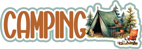 Camping - Scrapbook Page Title Die Cut
