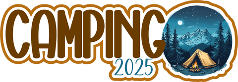 Camping 2025 - Scrapbook Page Title Die Cut
