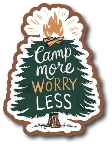 Camp More Worry Less - Scrapbook Page Title Sticker
