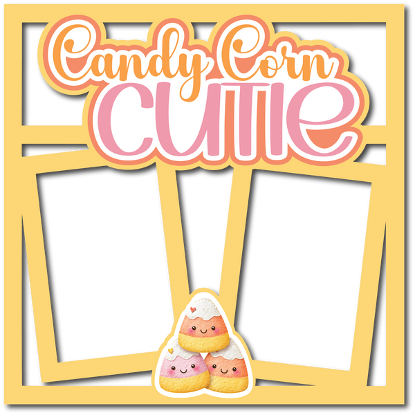 Candy Corn Cutie - 2 Frames - Scrapbook Page Layered Overlay Kit