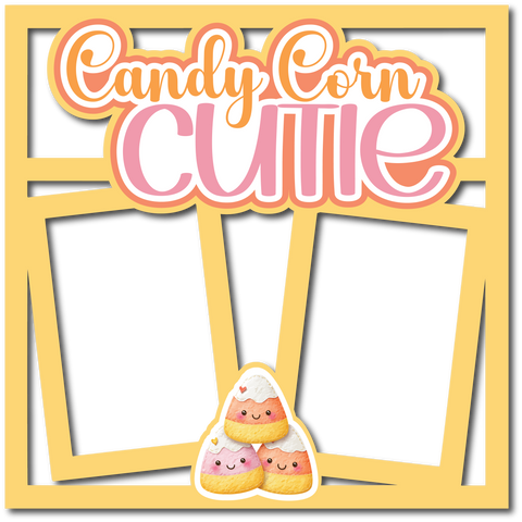 Candy Corn Cutie - 2 Frames - Scrapbook Page Layered Overlay Kit