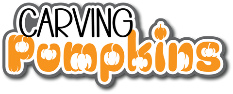 Carving Pumpkins - Scrapbook Page Title Die Cut