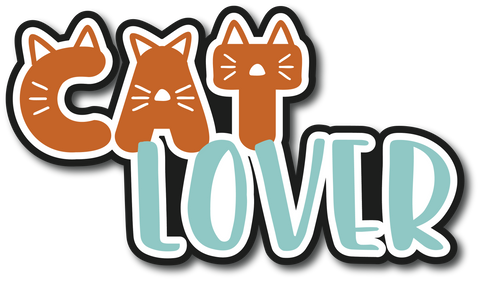 Cat Lover - Scrapbook Page Title Die Cut