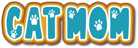 Cat Mom - Scrapbook Page Title Die Cut