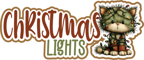 Christmas Lights - Scrapbook Page Title Sticker