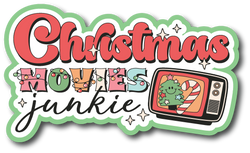 Christmas Movies Junkie - Scrapbook Page Title Die Cut