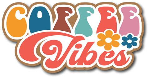 Coffee Vibes - Scrapbook Page Title Sticker