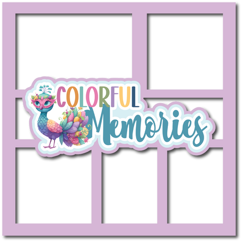 Colorful Memories - 5 Frames - Scrapbook Page Layered Overlay Kit