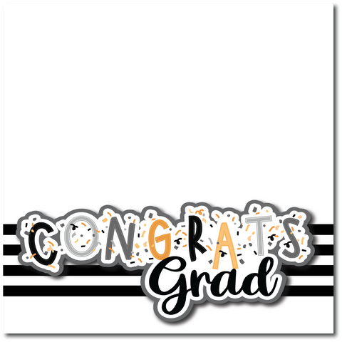 Congrats Grad - Printed Premade Scrapbook Page 12x12 Layout