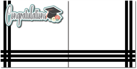 Congratulations - Printed Premade Scrapbook (2) Page 12x12 Layout