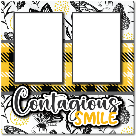 Contagious Smile - Printed Premade Scrapbook Page 12x12 Layout