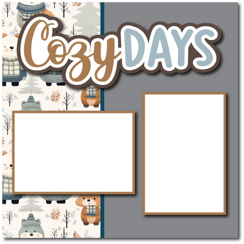 Cozy Days - Printed Premade Scrapbook Page 12x12 Layout