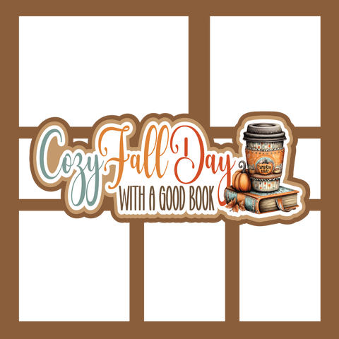 Cozy Fall Days with a Good Book - Scrapbook Page Layered Overlay Kit